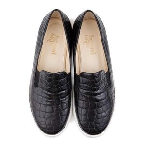 Beyond Skin Hendrix Black Mock Croc Pumps